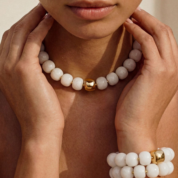 ETTIKA-CRYSTAL DISC CHARM AND CHAIN NECKLACE