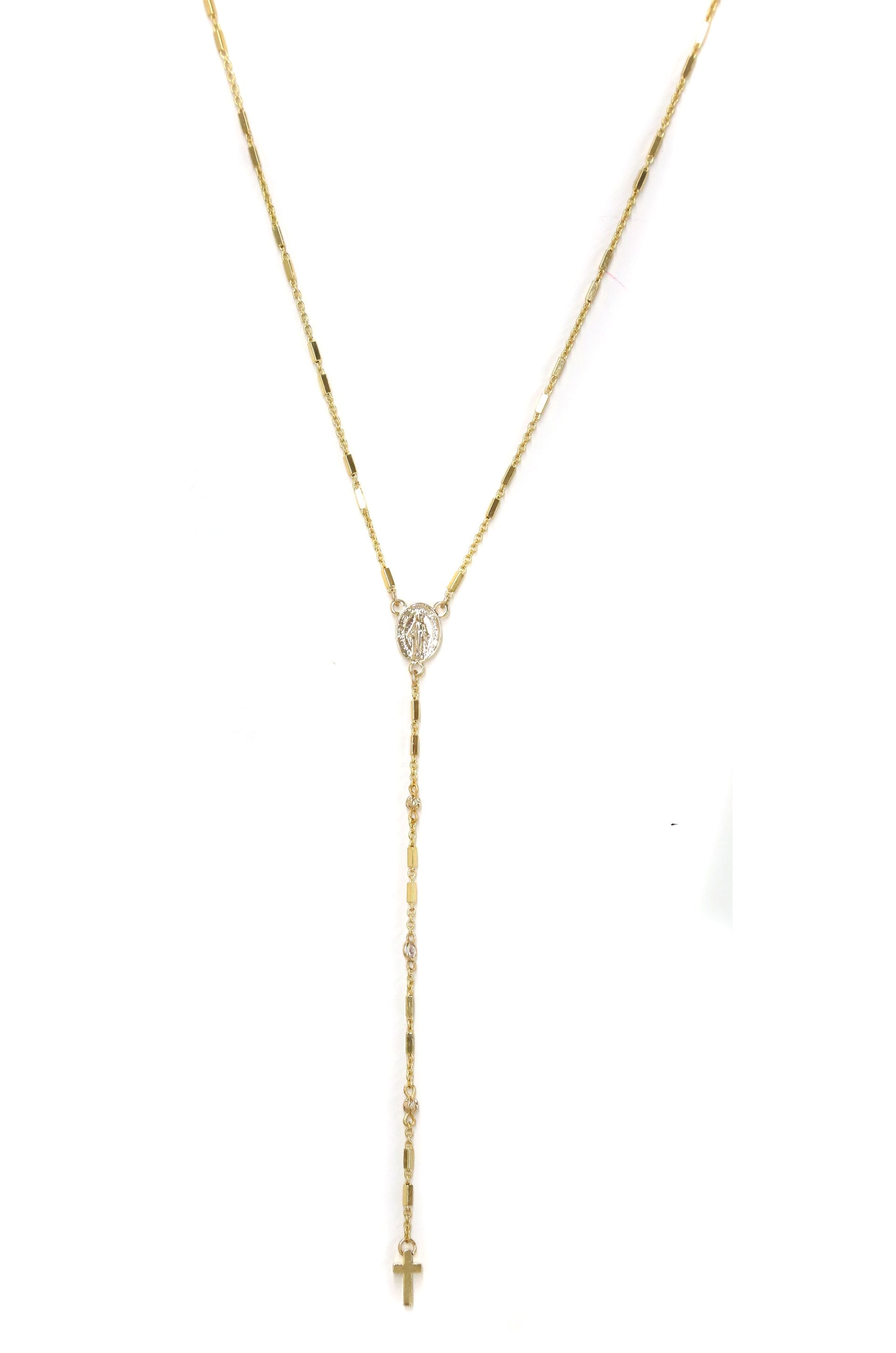 Cross Y 18k Gold Plated Necklace on white