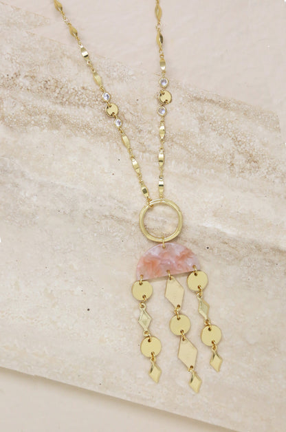 Mixed Geo Resin and 18k Gold Plated Necklace