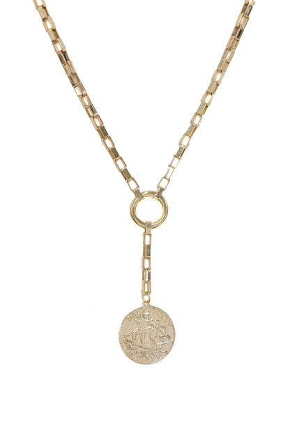 Power Player Coin Lariat Necklace