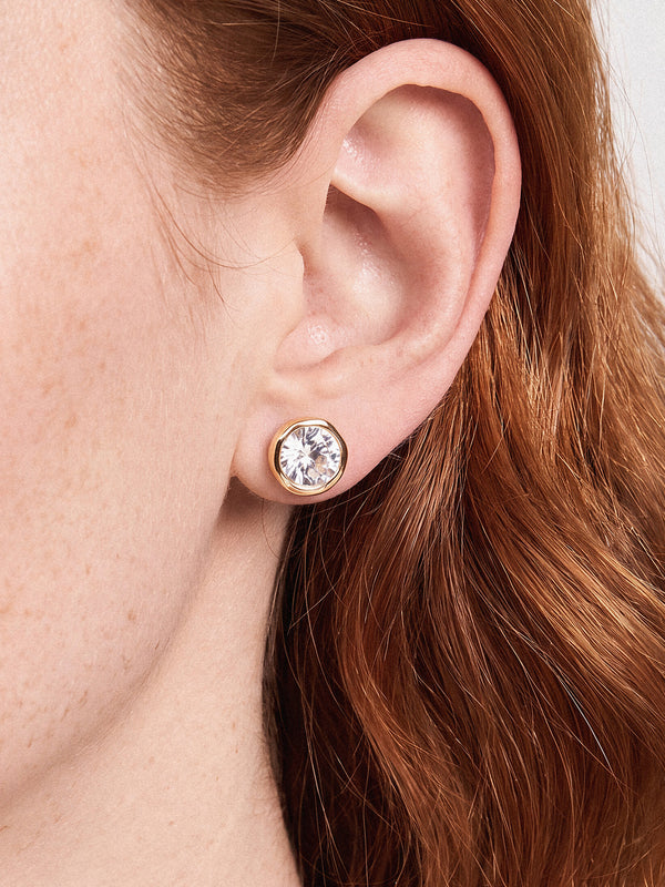 Crystal Luxe Circle Mini Studs Second