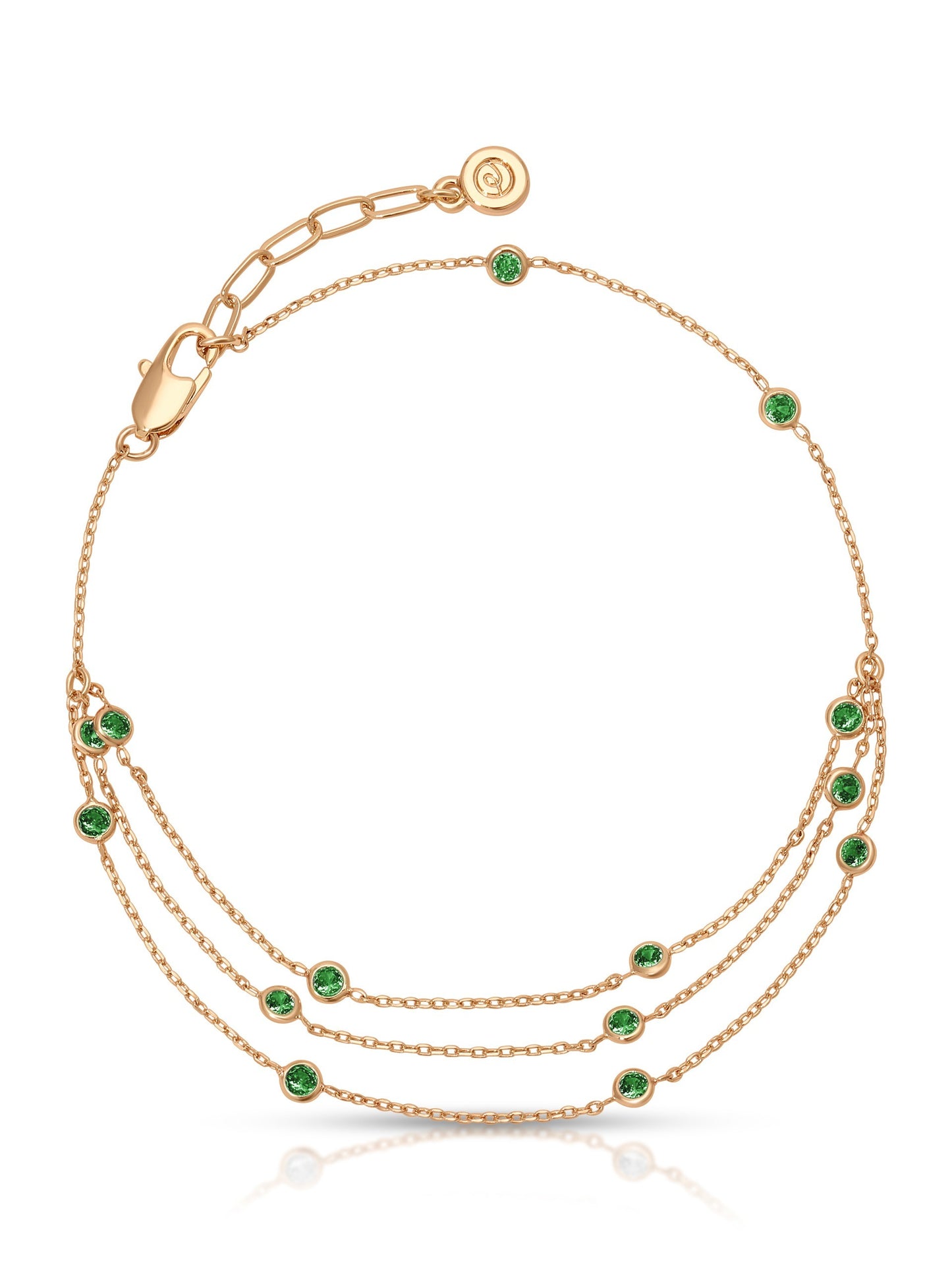Emerald Crystal with 18k Gold Plating