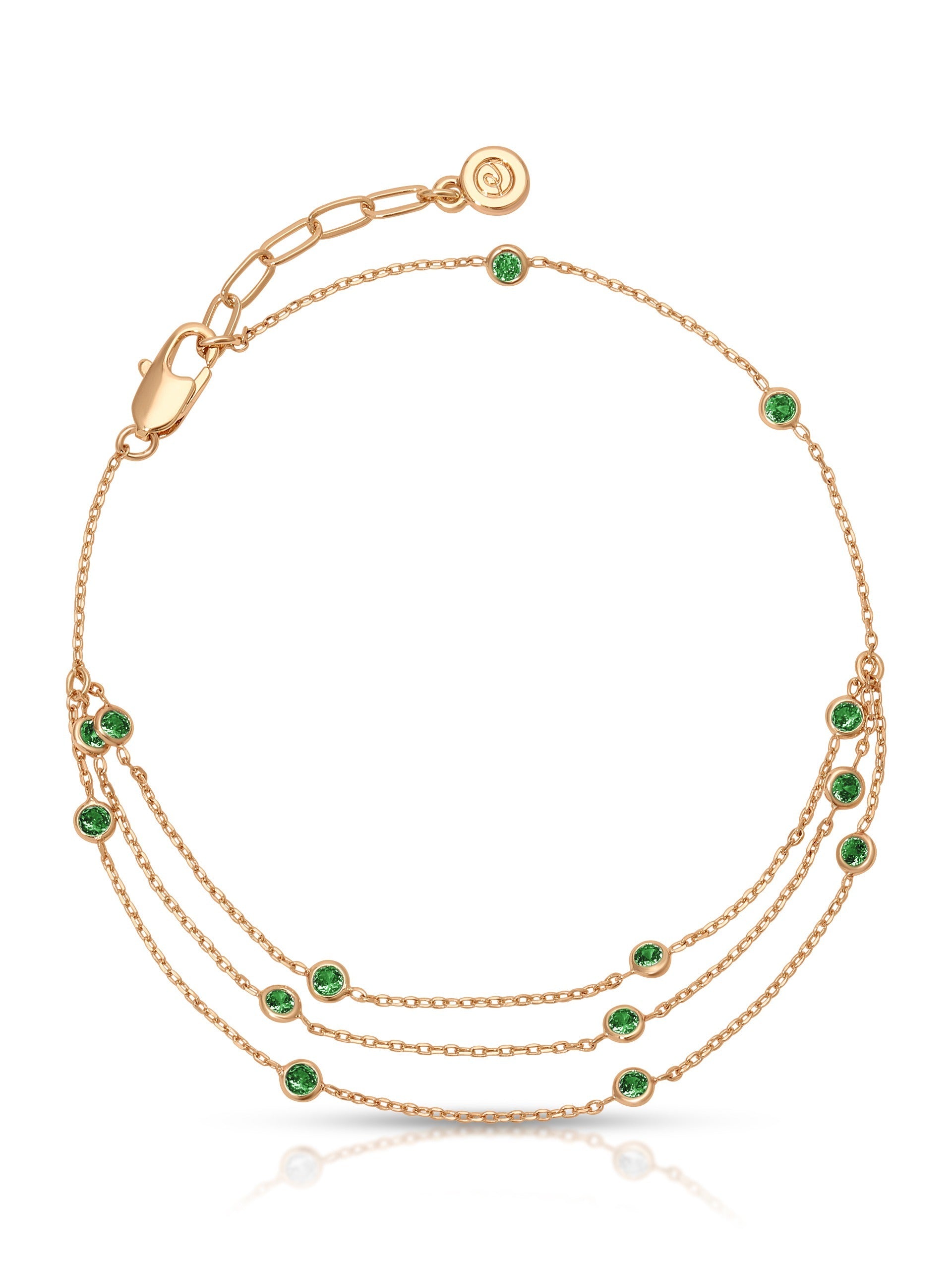 Emerald Crystal with 18k Gold Plating