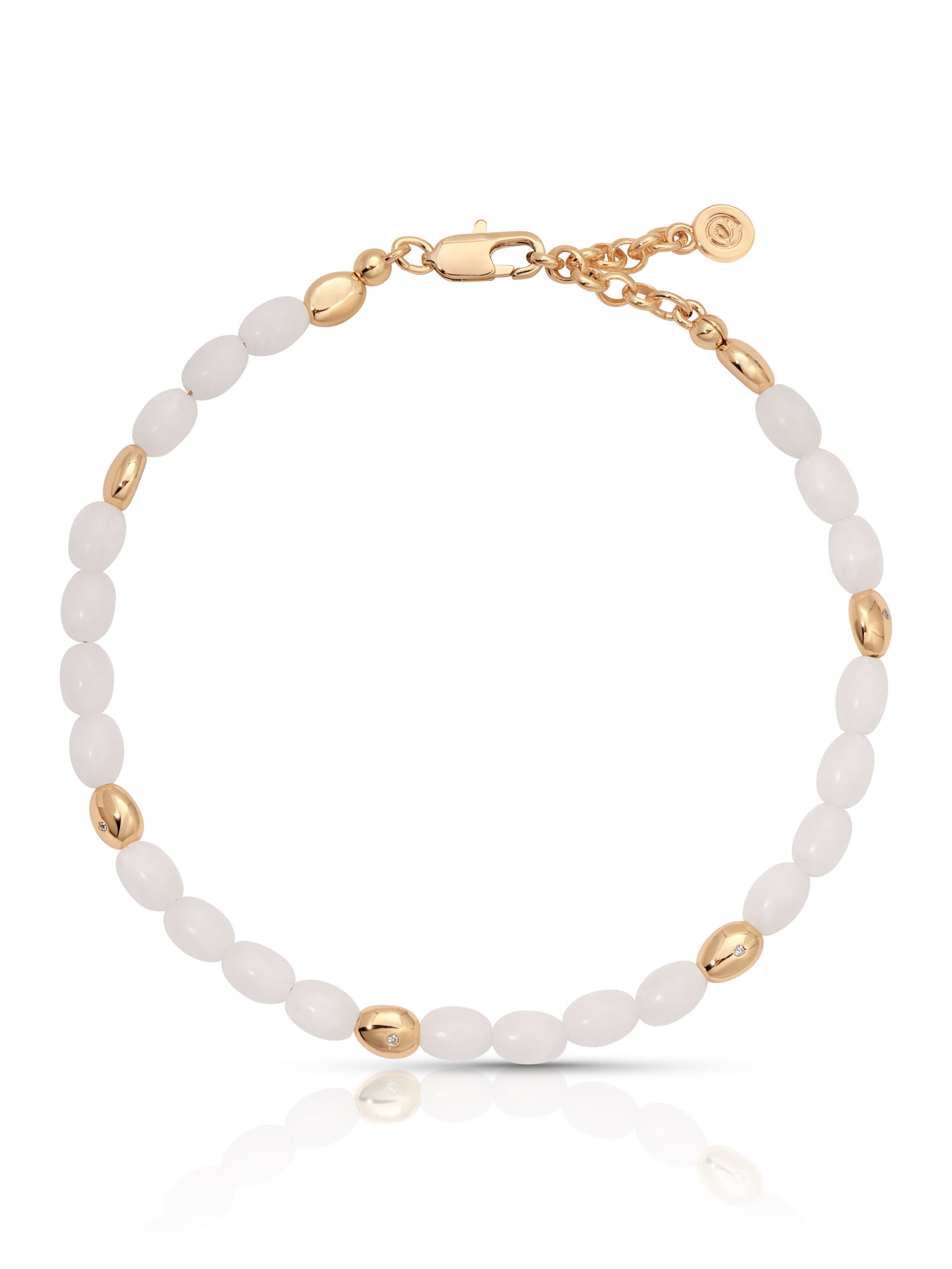 Bone Polished Pebble Anklet with 18K Gold Plating 1