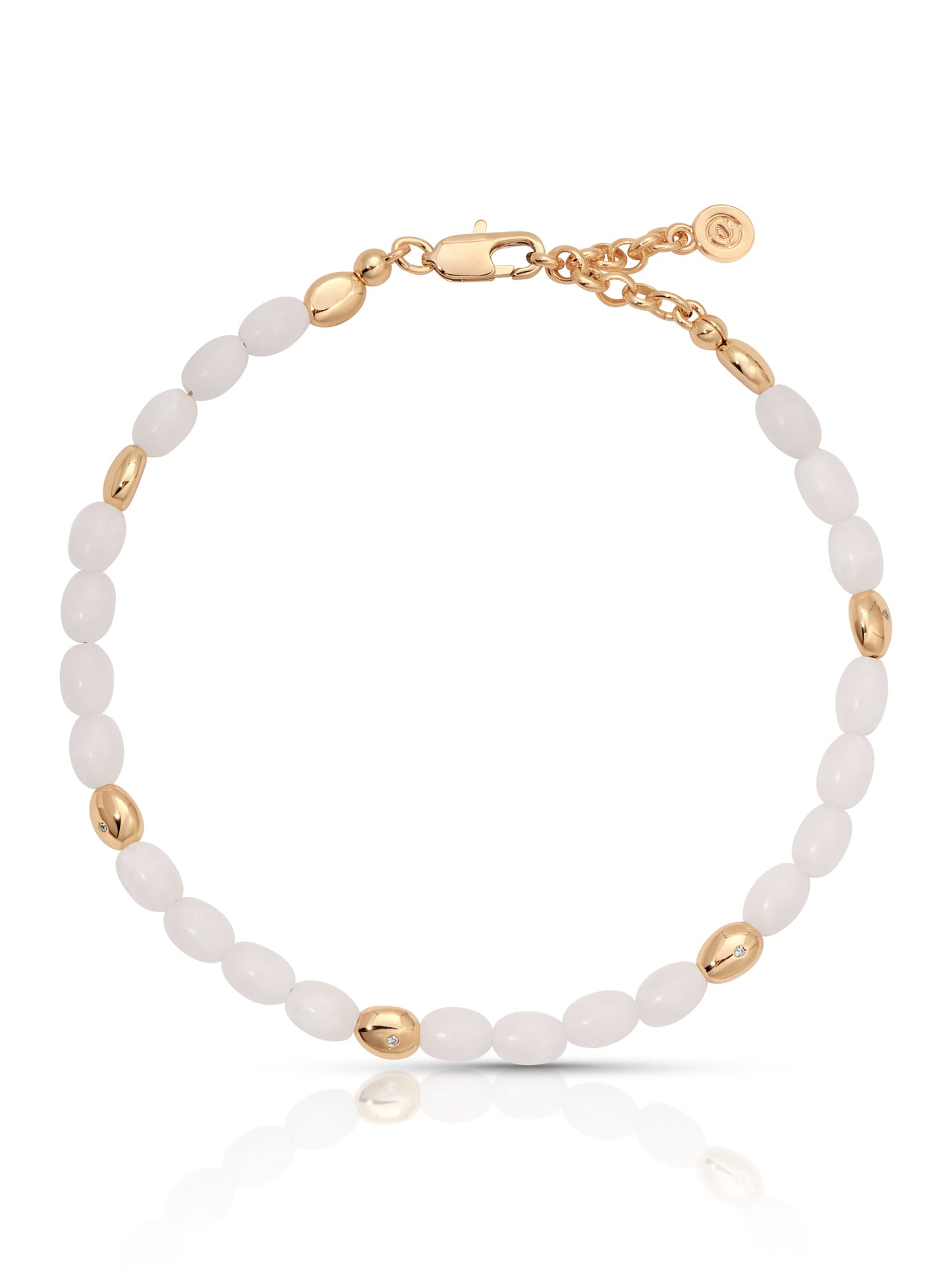 Bone Polished Pebble Anklet with 18K Gold Plating 1