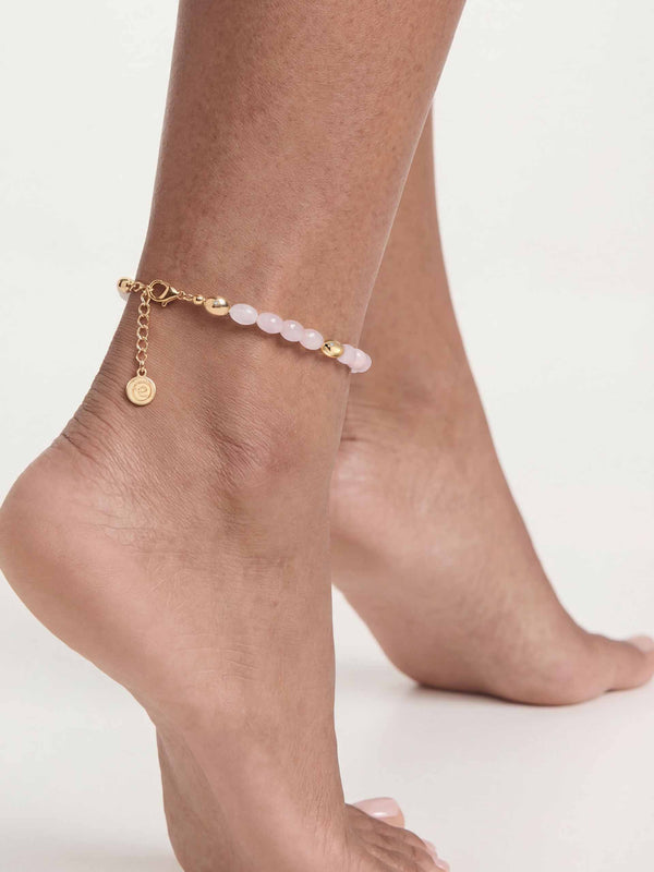 Rose Polished Pebble Anklet Second