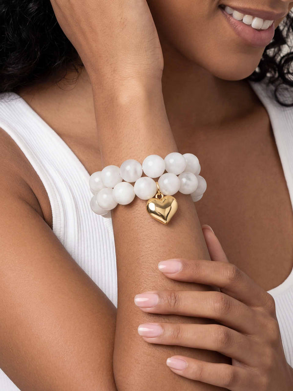 Luck and Love Bone Heart Bracelet Set Second