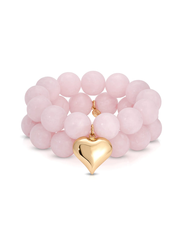 Luck and Love Rose Heart Bracelet Set