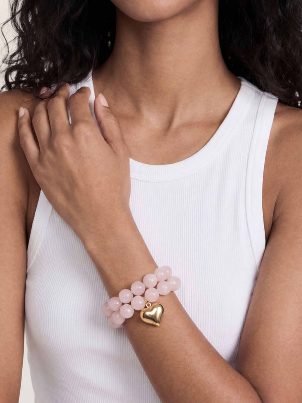 Luck and Love Rose Heart Bracelet Set Second