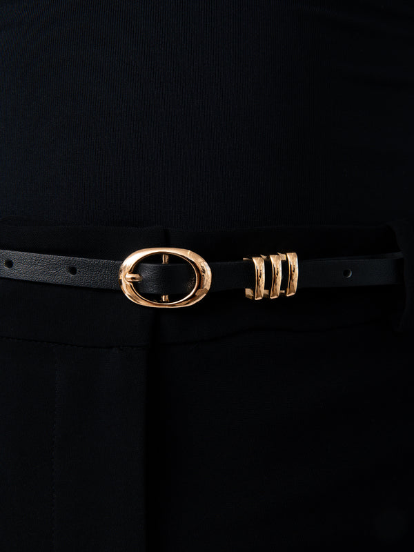 Classic Skinny Belt in Black Second