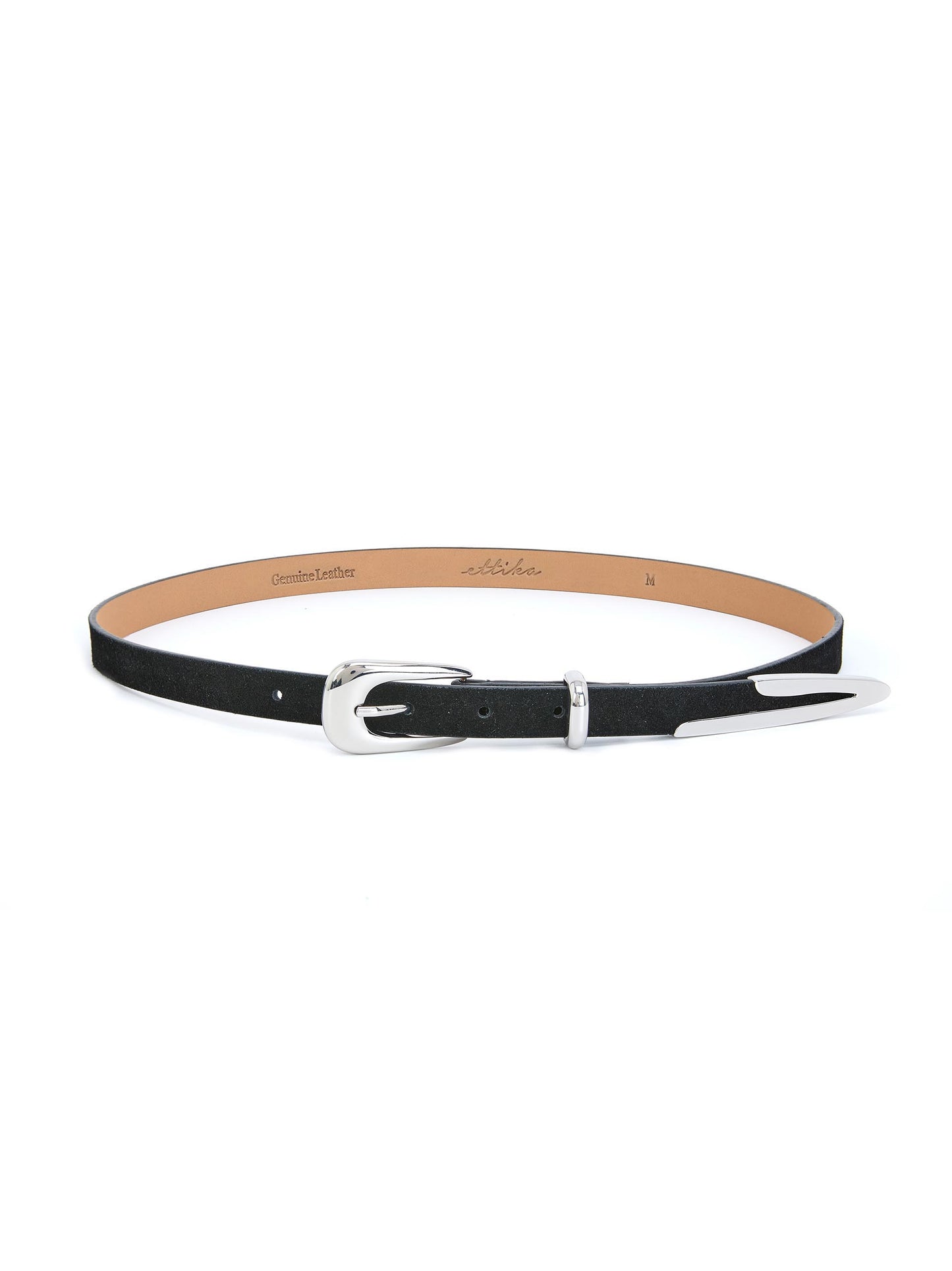 Modern Saddle Belt in Black and Silver