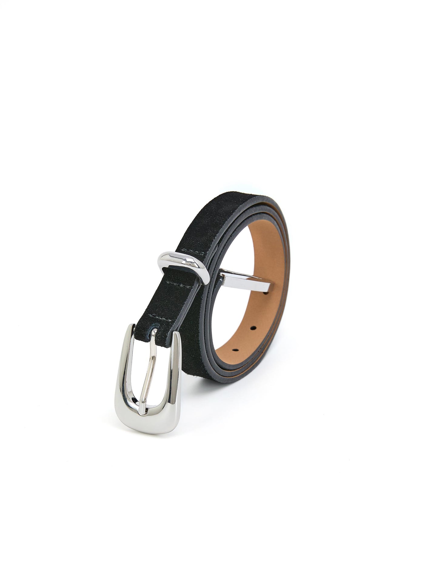 Modern Saddle Belt in Black and Silver
