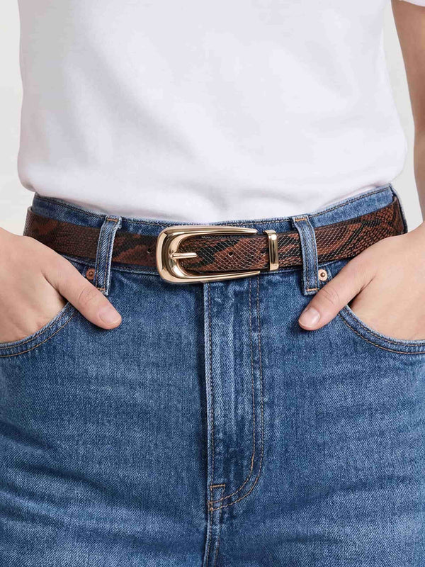 Brown Snake Signature Buckle Belt