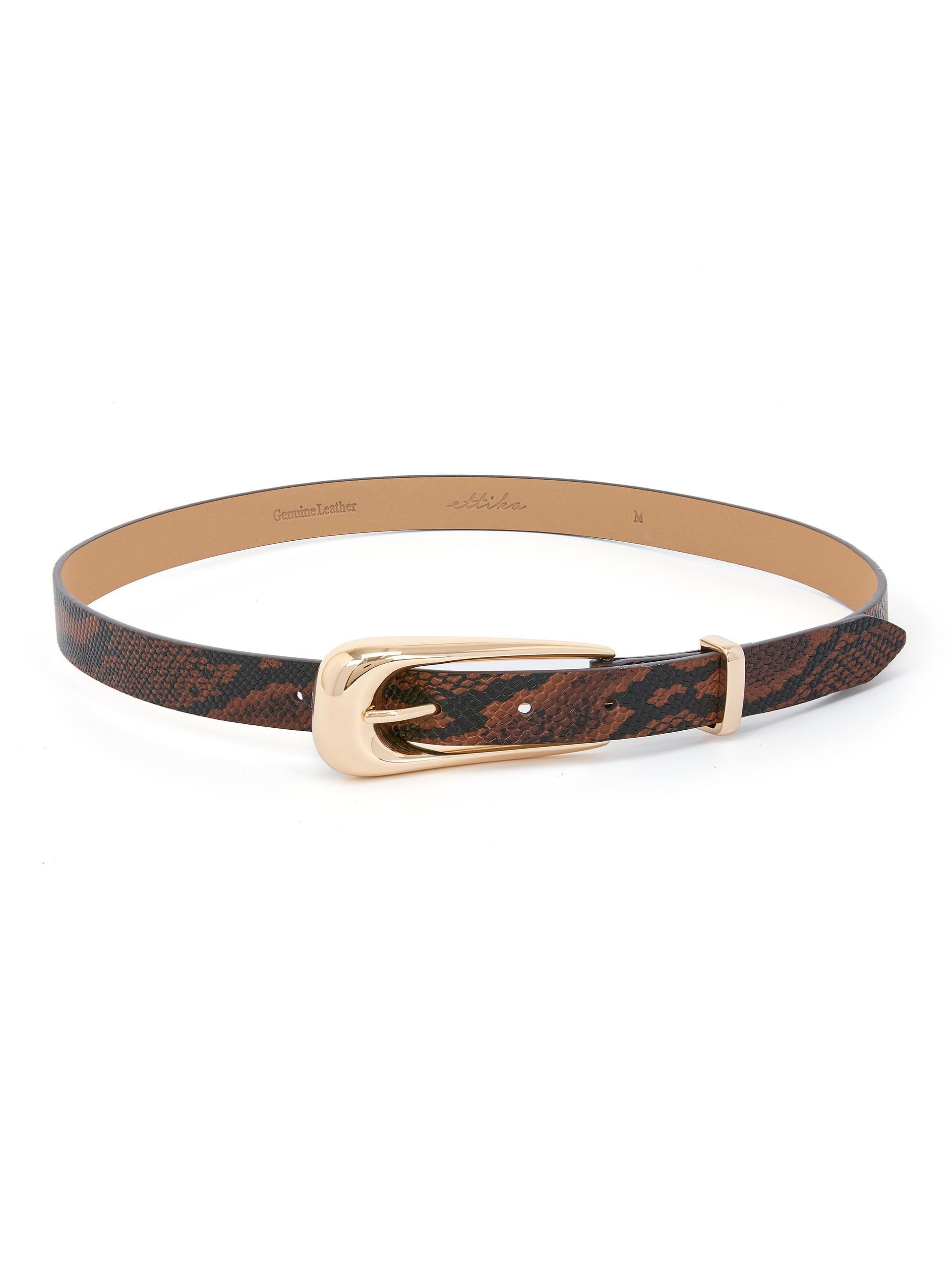 Brown Snake Signature Buckle Belt