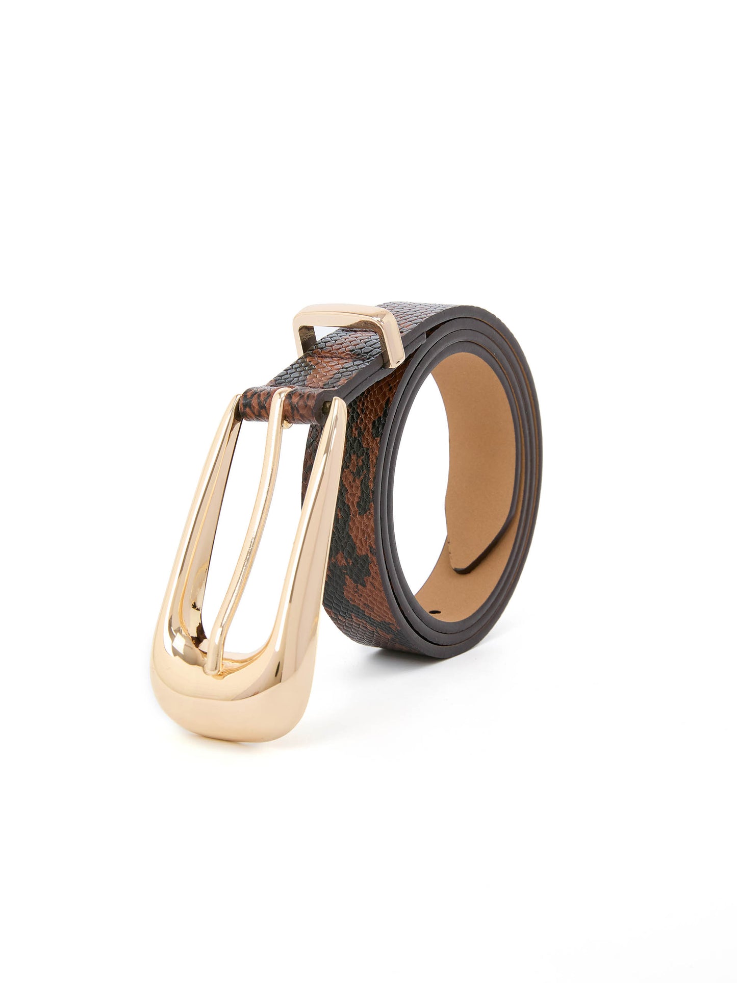 Brown Snake Signature Buckle Belt