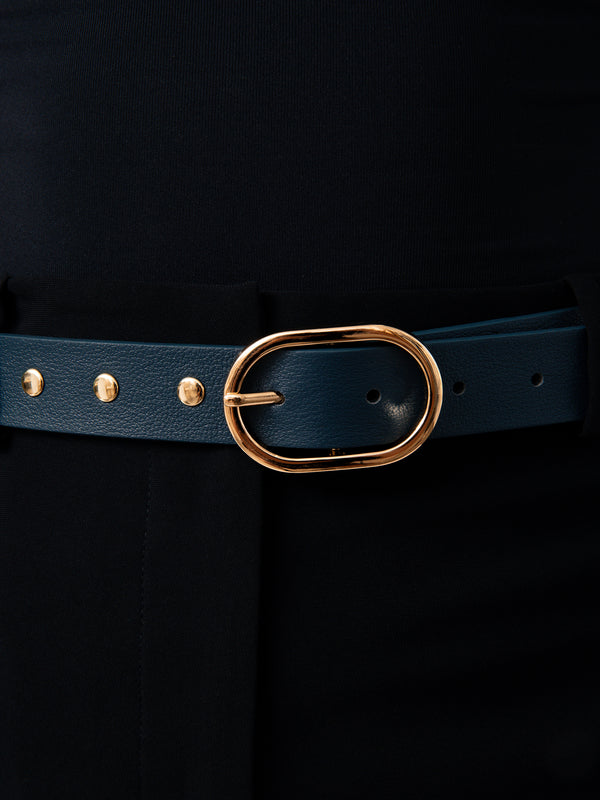 Boyfriend Stud Belt in Denim Second