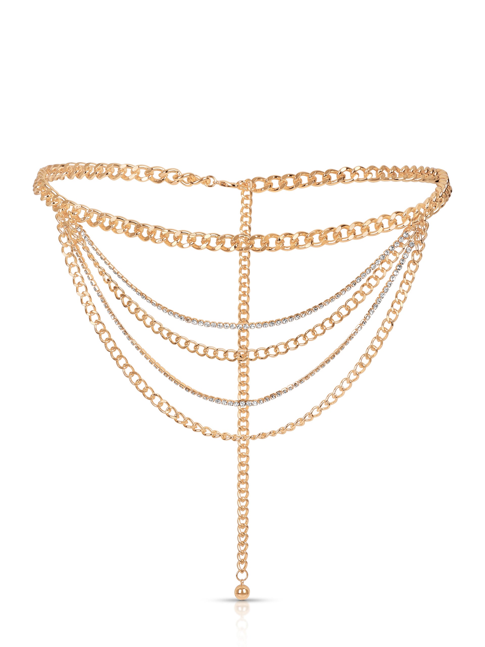 Nightlife Layered Waist Chain Gold Tone