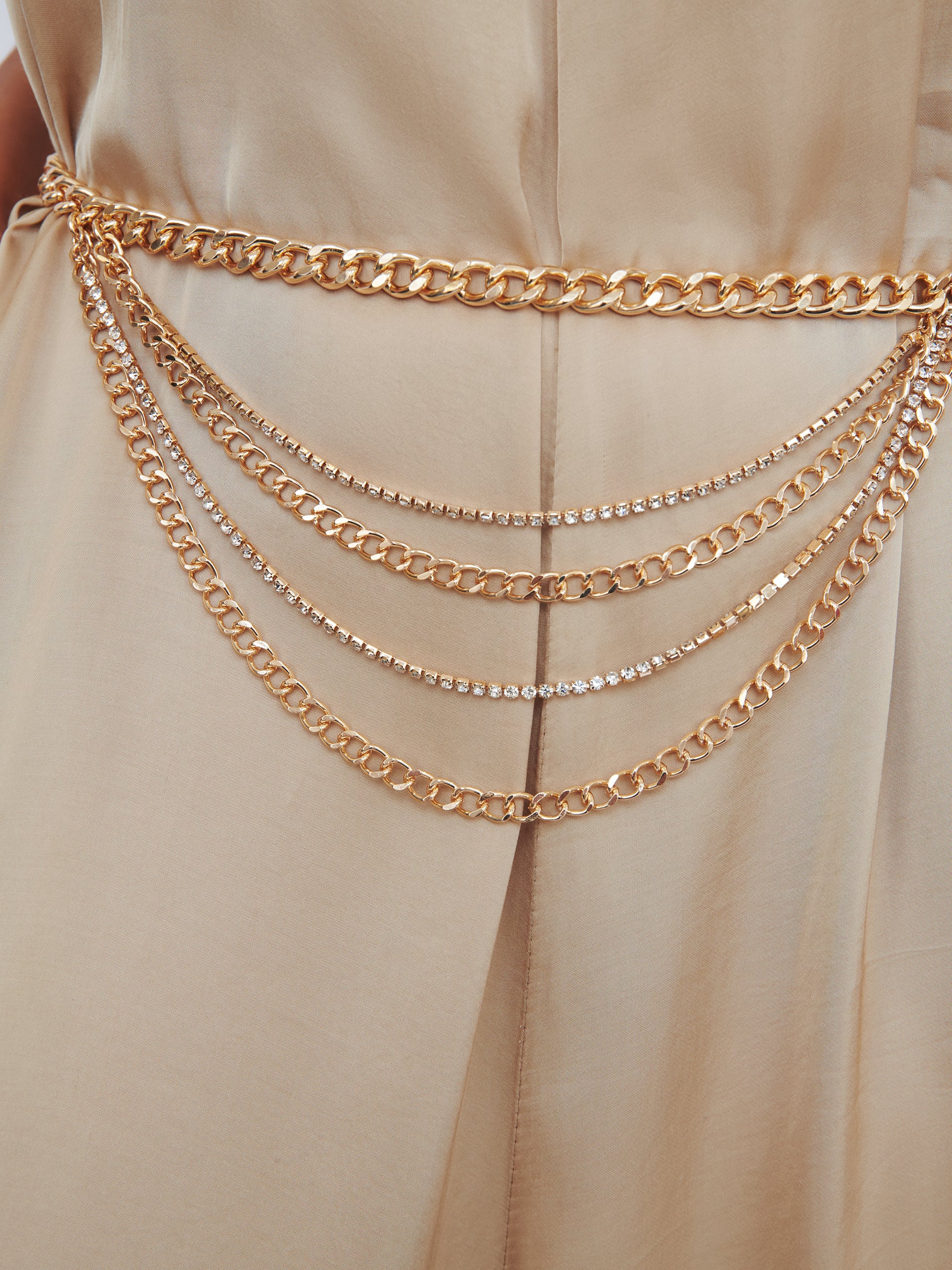 Nightlife Layered Waist Chain Gold Tone model
