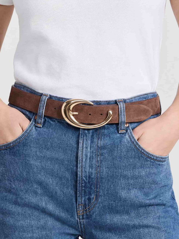 Warm Truffle Suede Belt