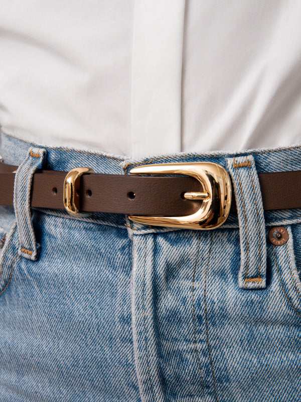 Teardrop Studded Belt in Coffee Second