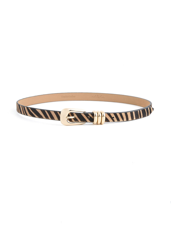 Tiger Print Skinny Belt