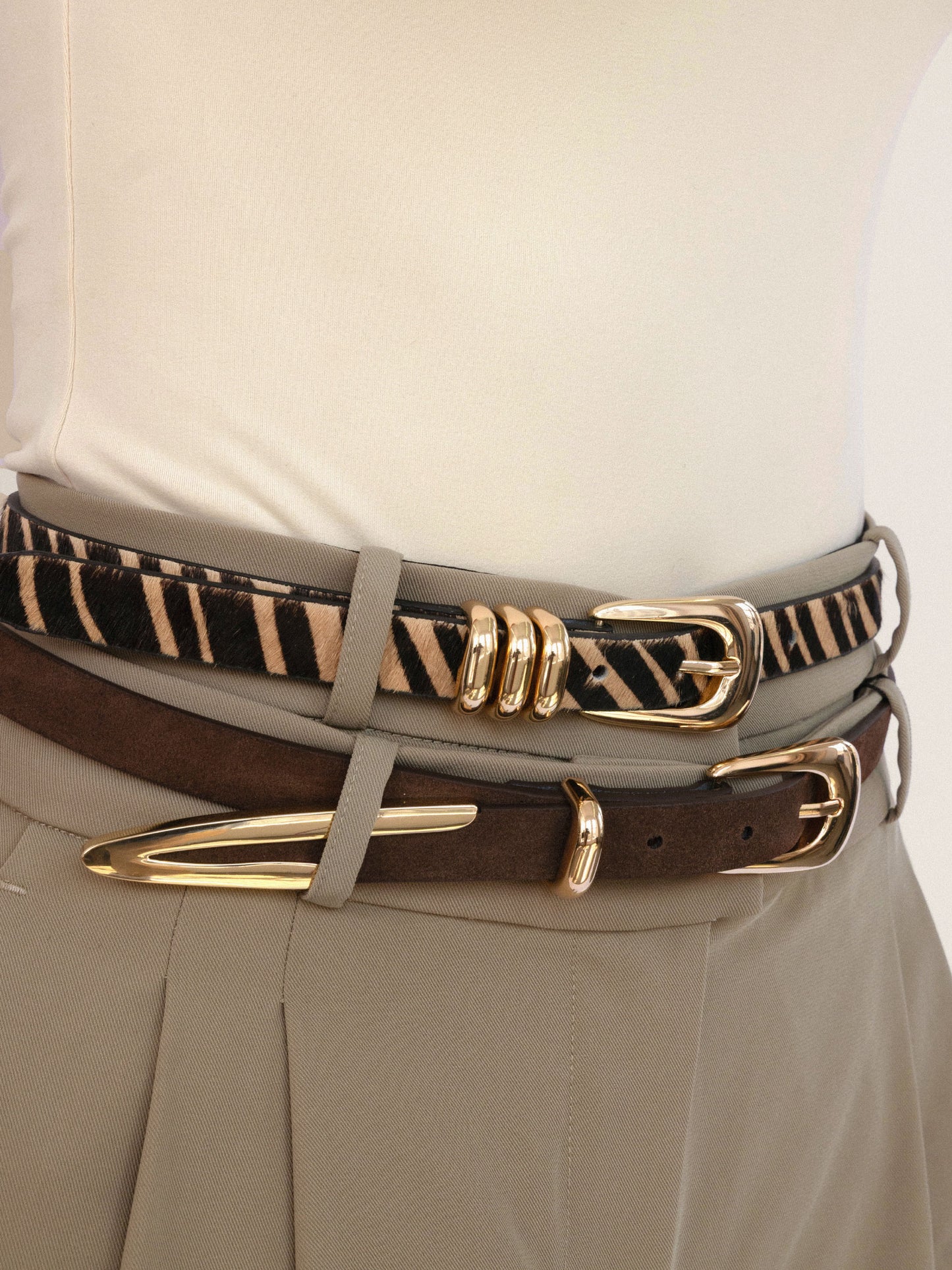 Tiger Print Skinny Belt