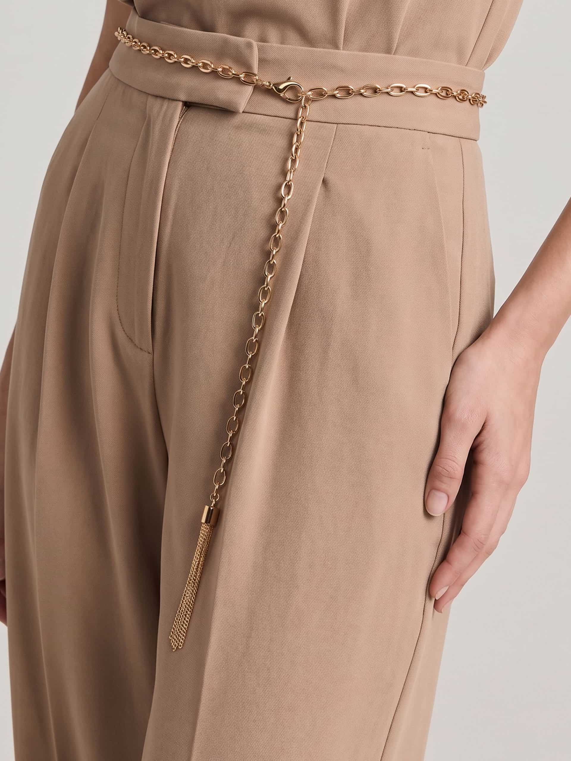 Simple Tassel Chain Belt in Gold Tone 4