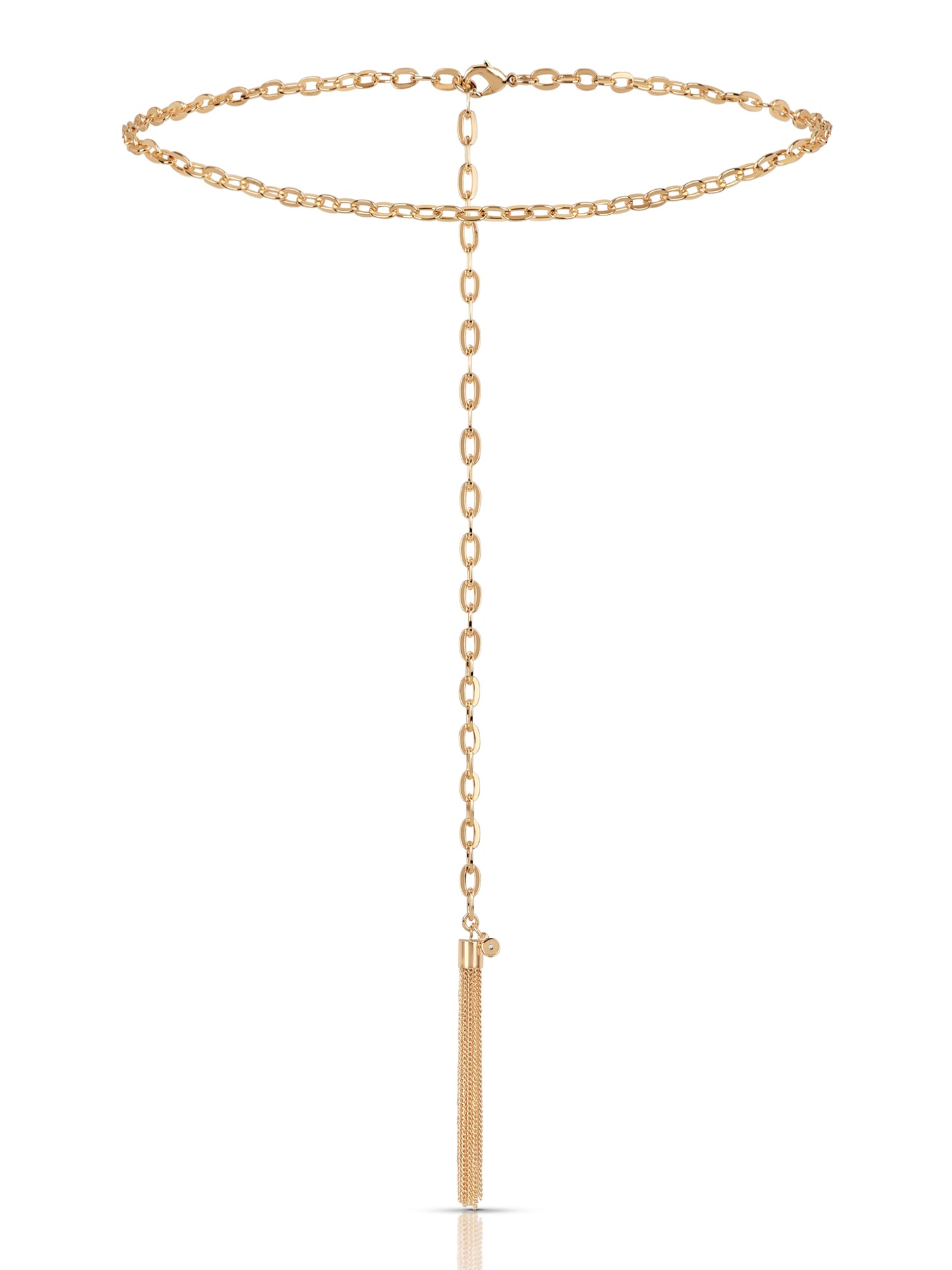 Simple Tassel Chain Belt in Gold Tone 1