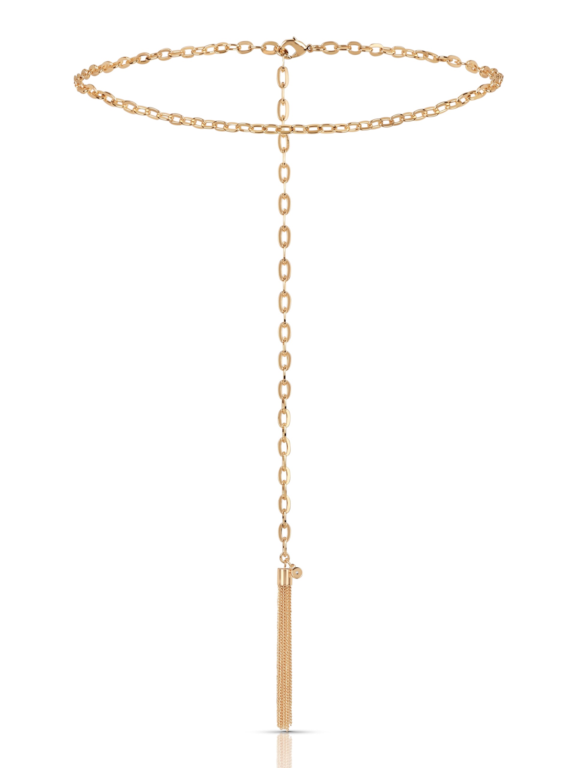 Simple Tassel Chain Belt in Gold Tone 1