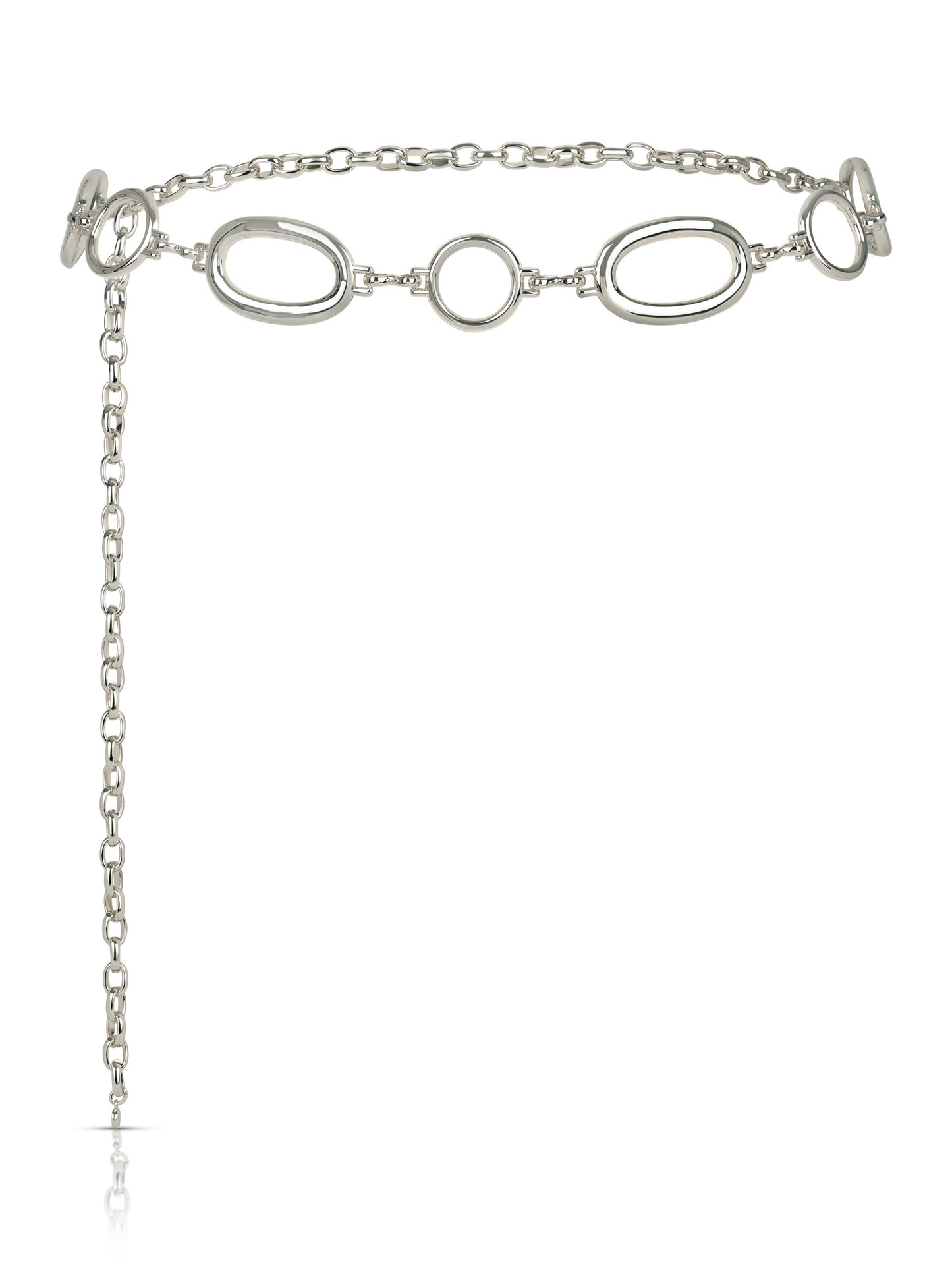 Oval Chain Belt Silver Plated 1