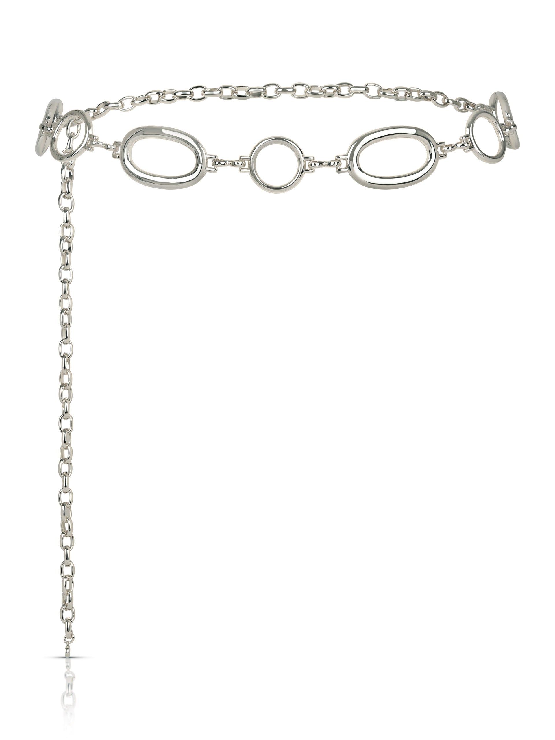 Oval Chain Belt Silver Plated 1