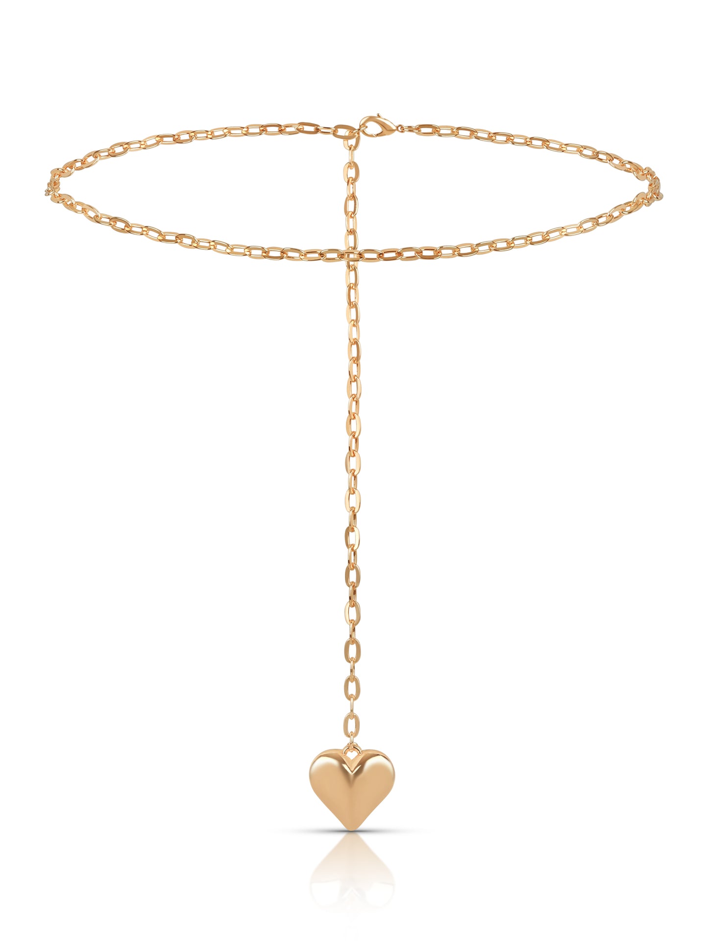 Heart Charm Chain Belt in Gold Tone 1