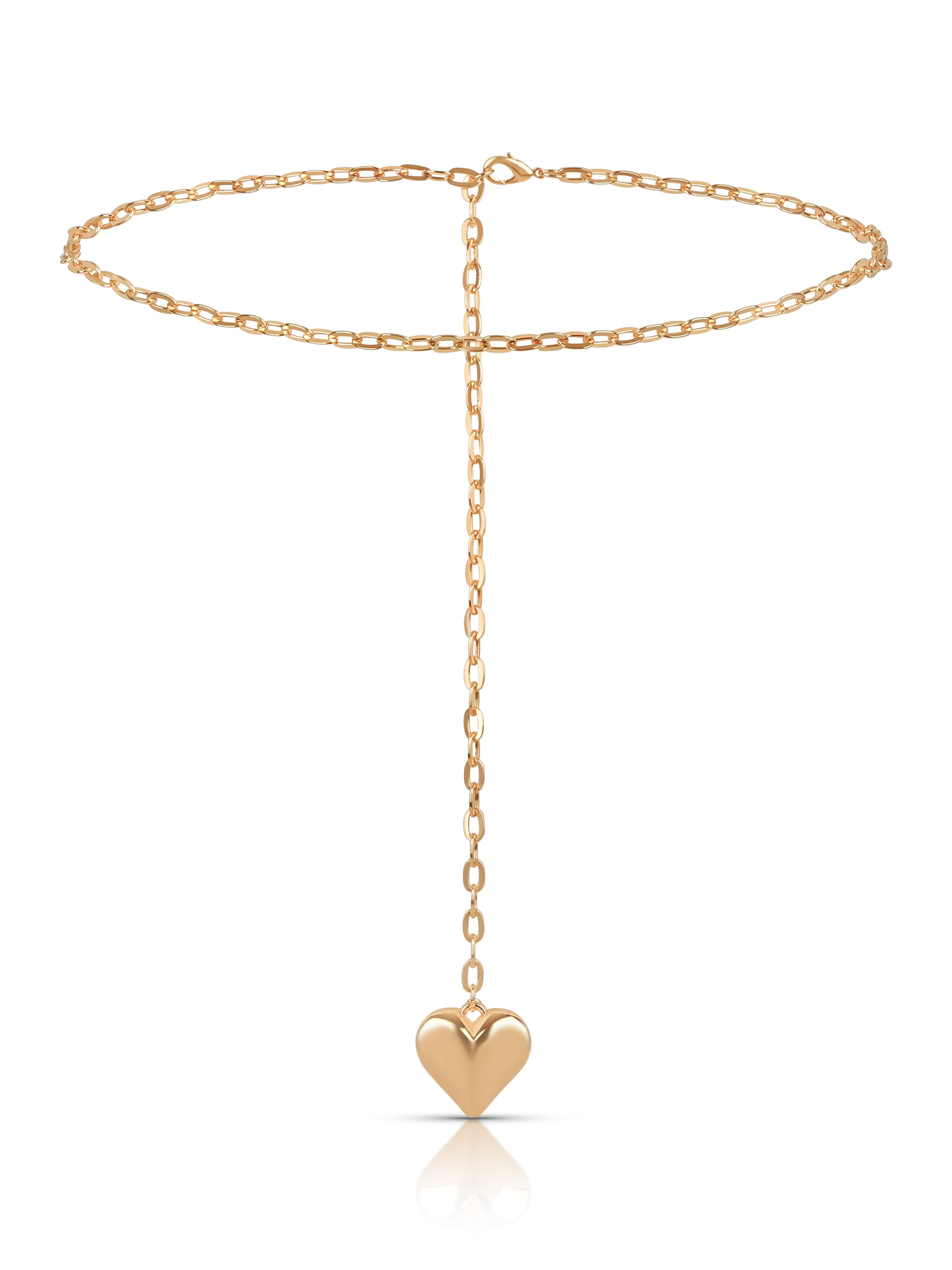 Heart Charm Chain Belt in Gold Tone 1