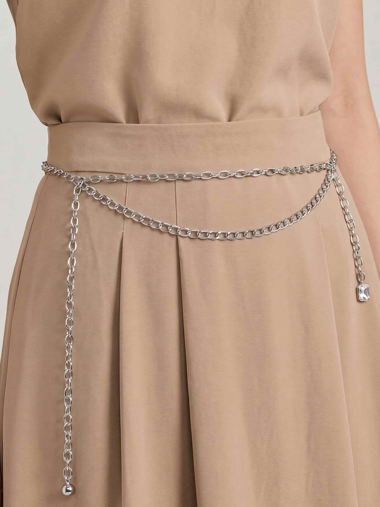 Mixed Chains Belt Silver Plated 2