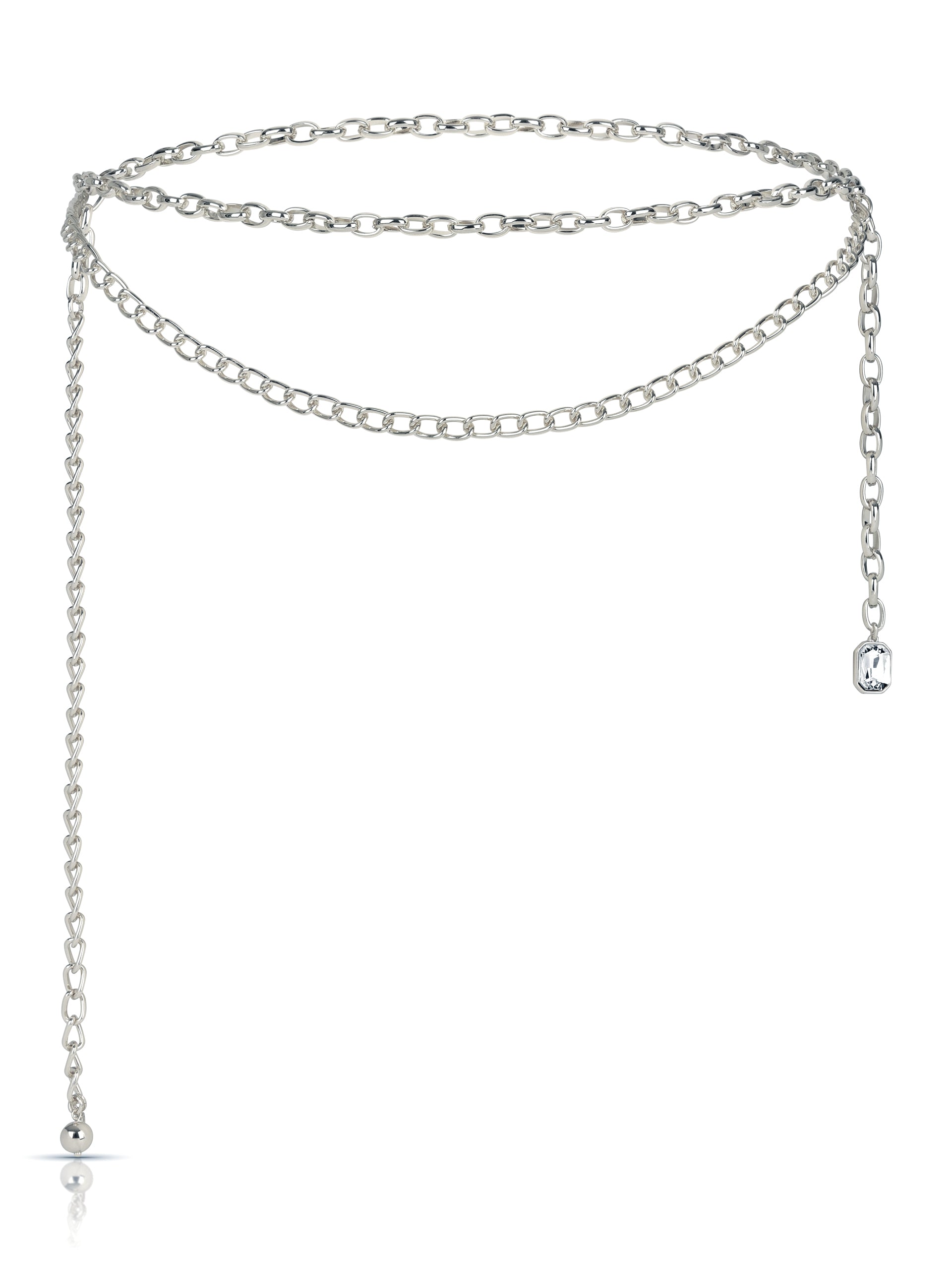 Mixed Chains Belt Silver Plated 1