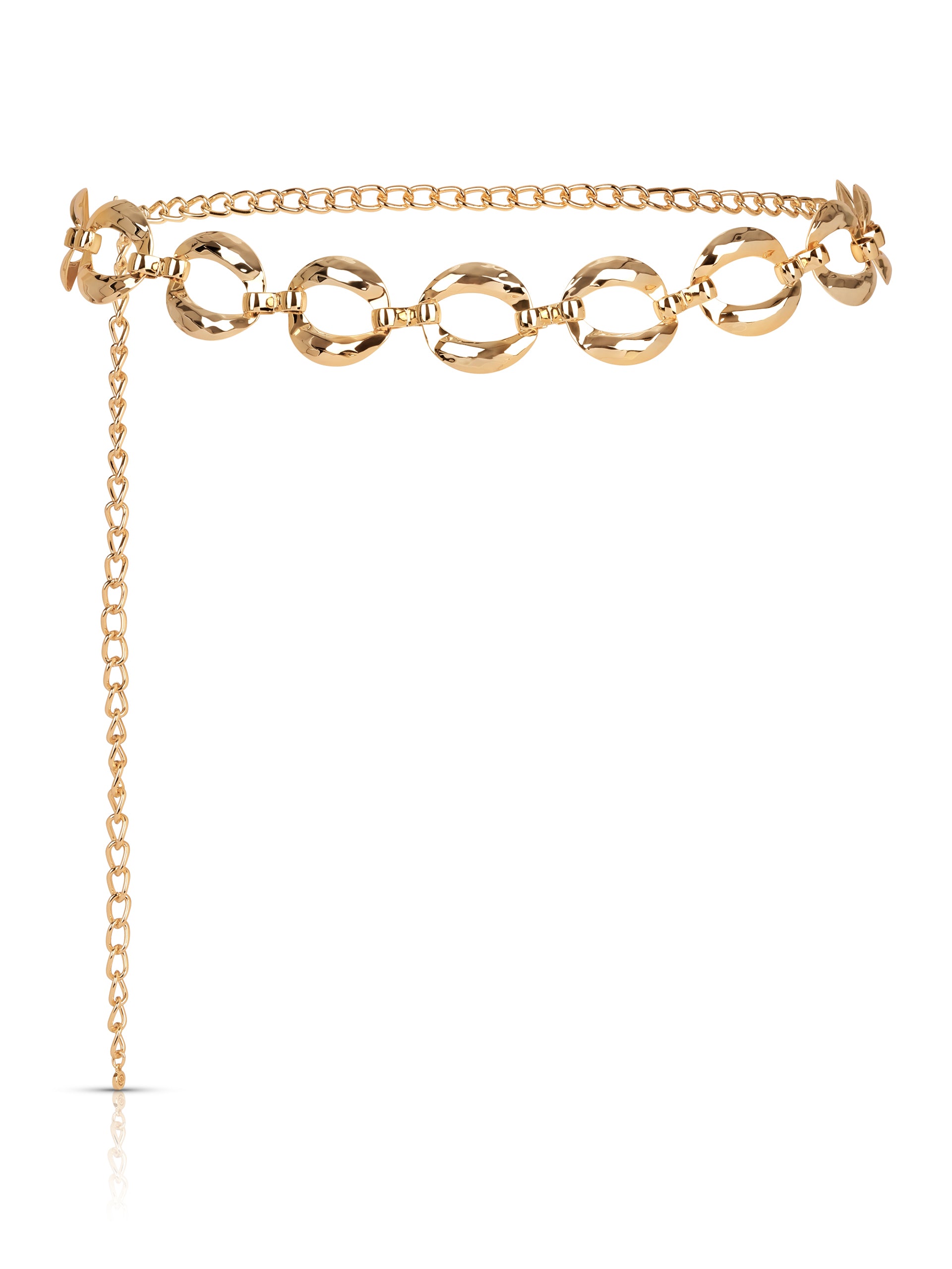 Hammered Rings Belt in Gold Tone 1