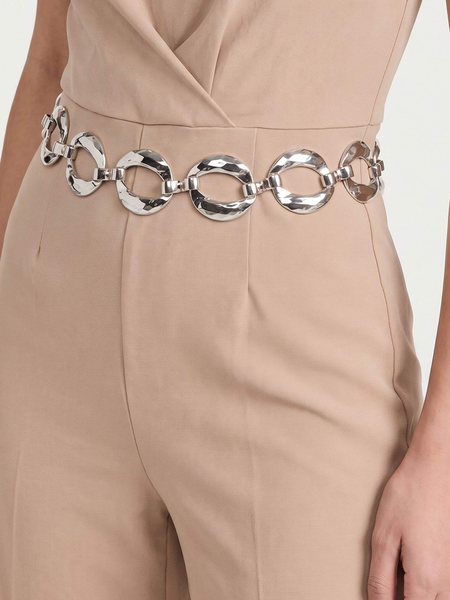 Hammered Rings Belt in Silver Plated 3