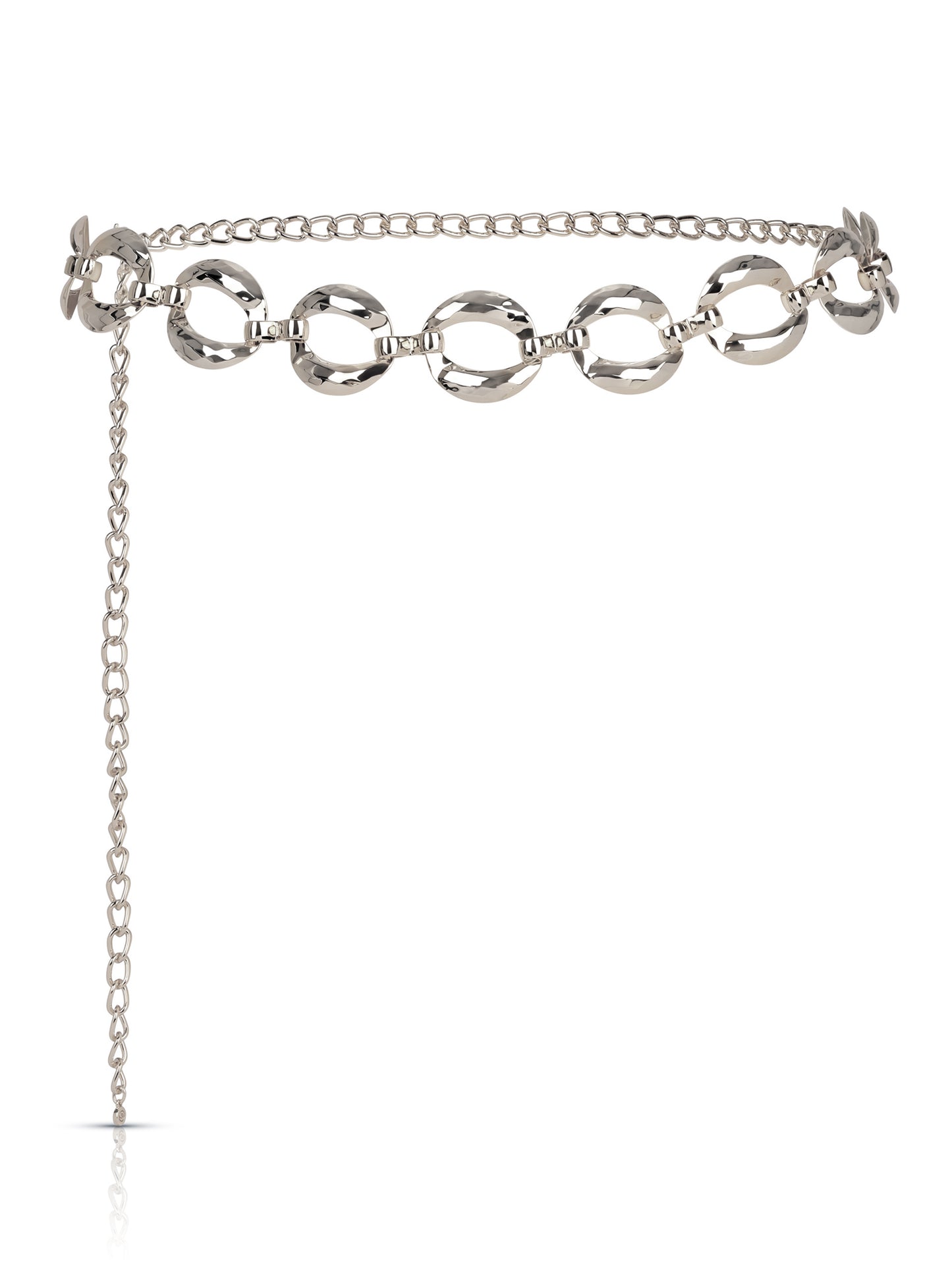 Hammered Rings Belt in Silver Plating 1