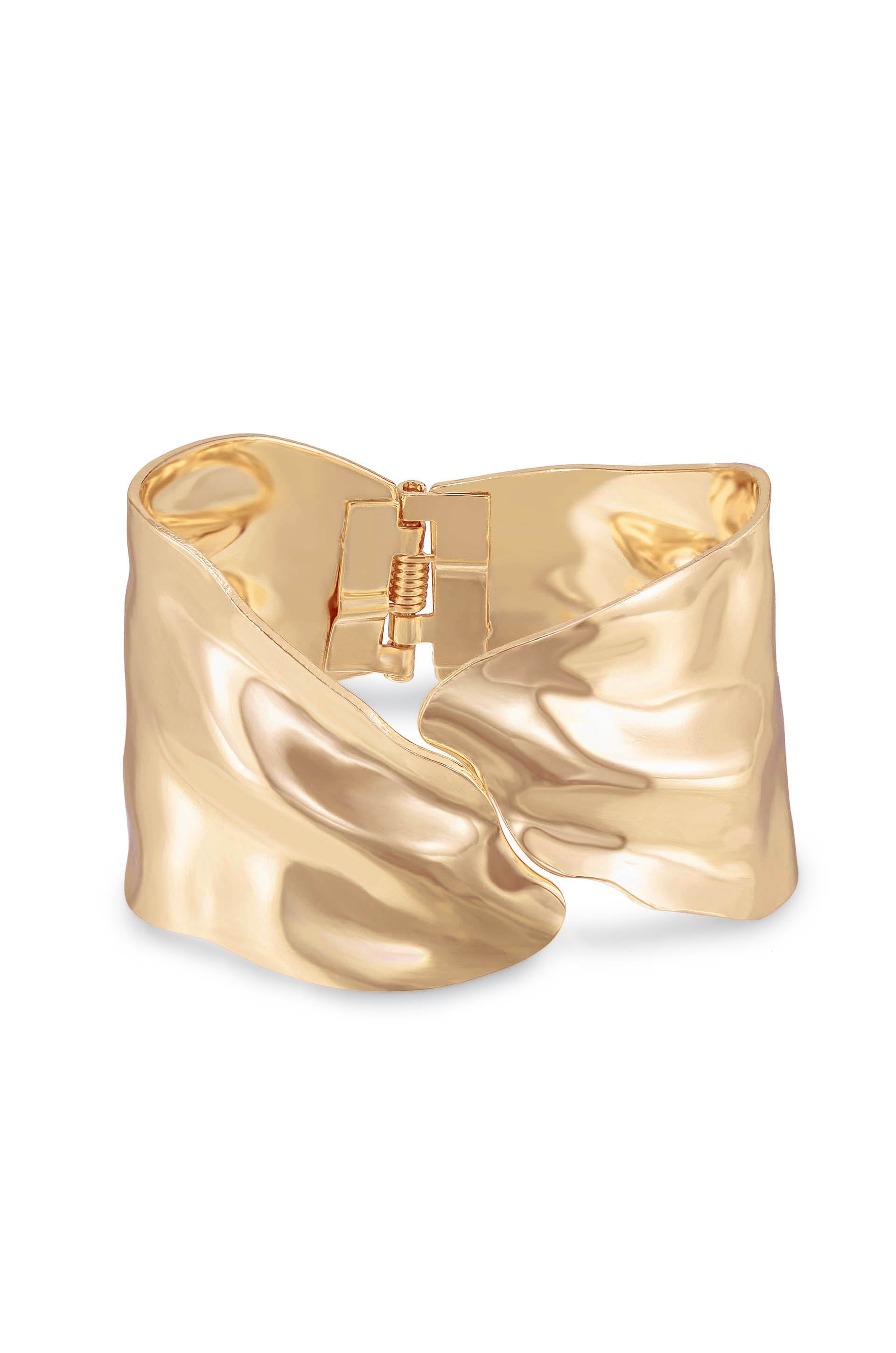 Melted Abstract Cuff Bracelet 18k Gold Plated