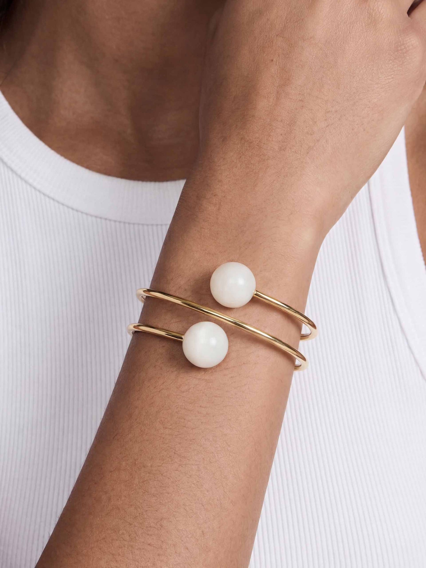 Summer Escape Bone Cuff with 18K Gold Plating 4