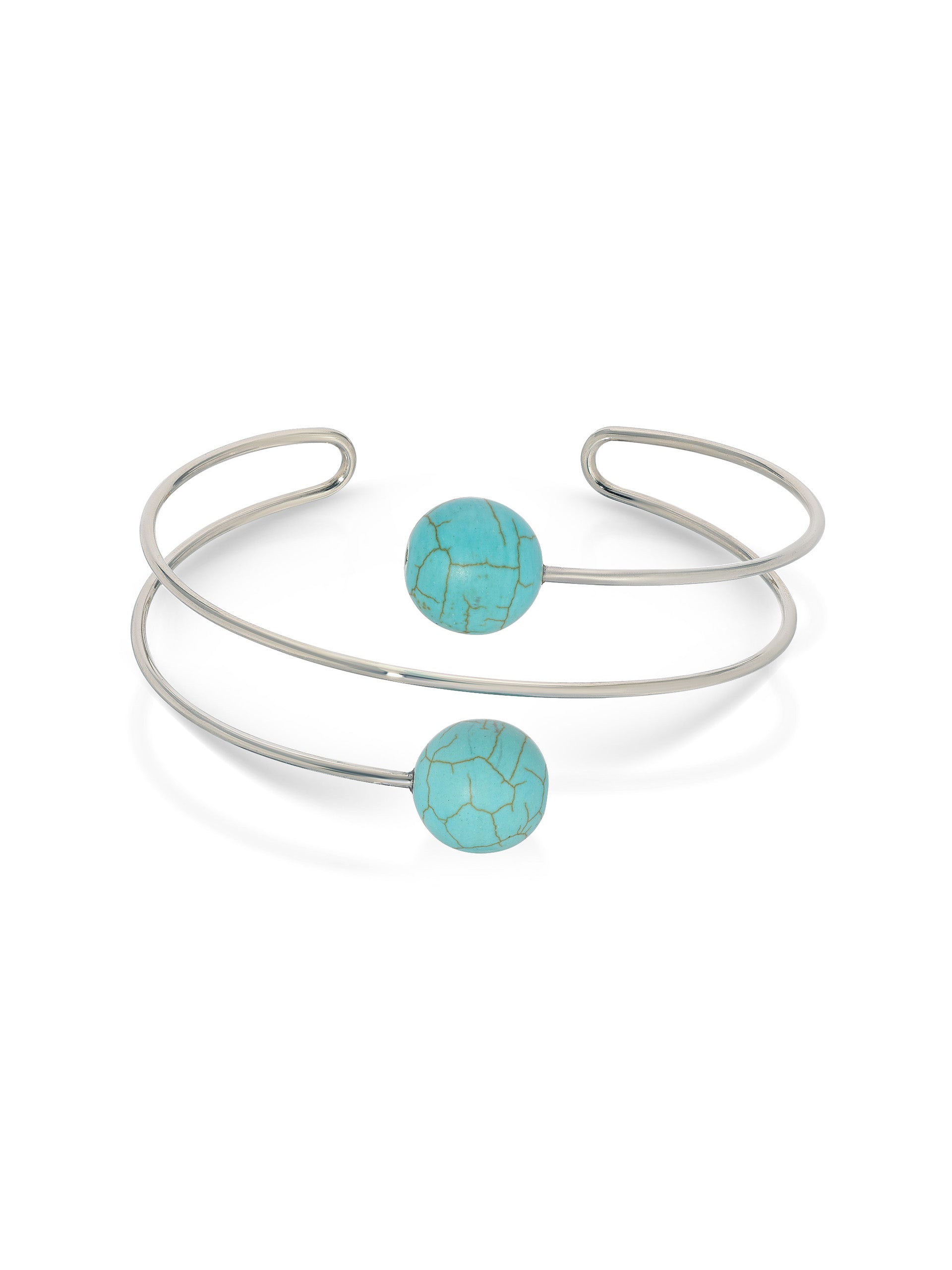 Summer Escape Turquoise Cuff Turquoise with Silver Plating 1