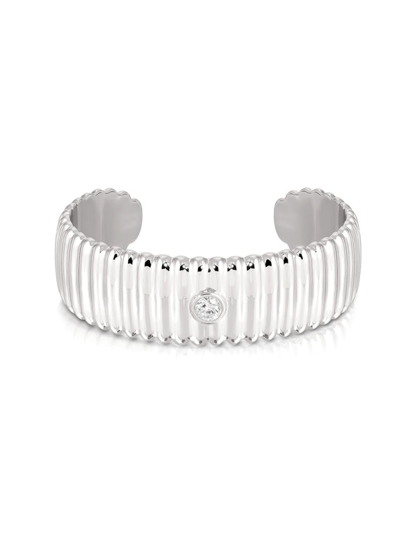 Ribbed Crystal Cuff