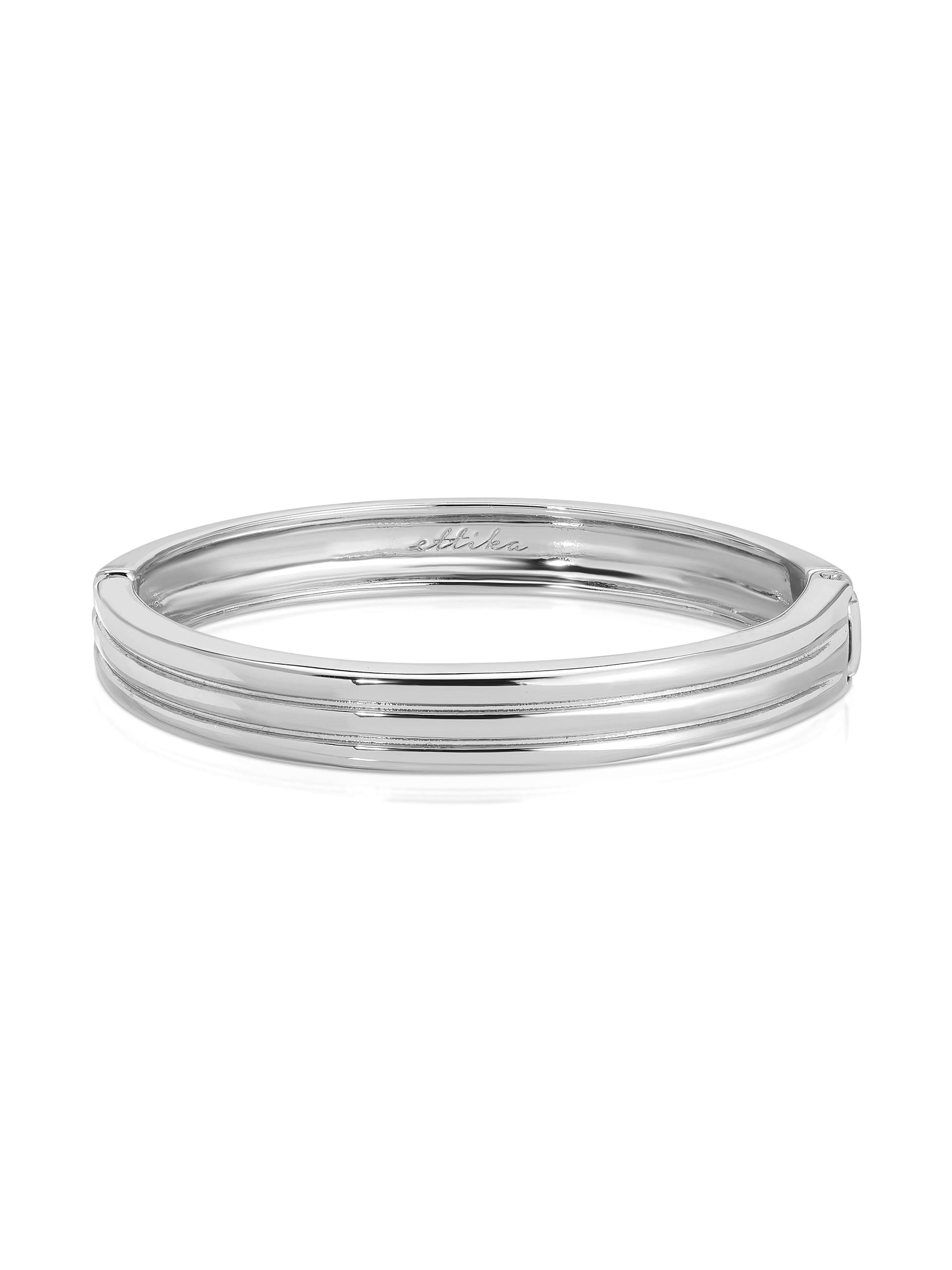 Etched Stacking Bangle Silver Plated
