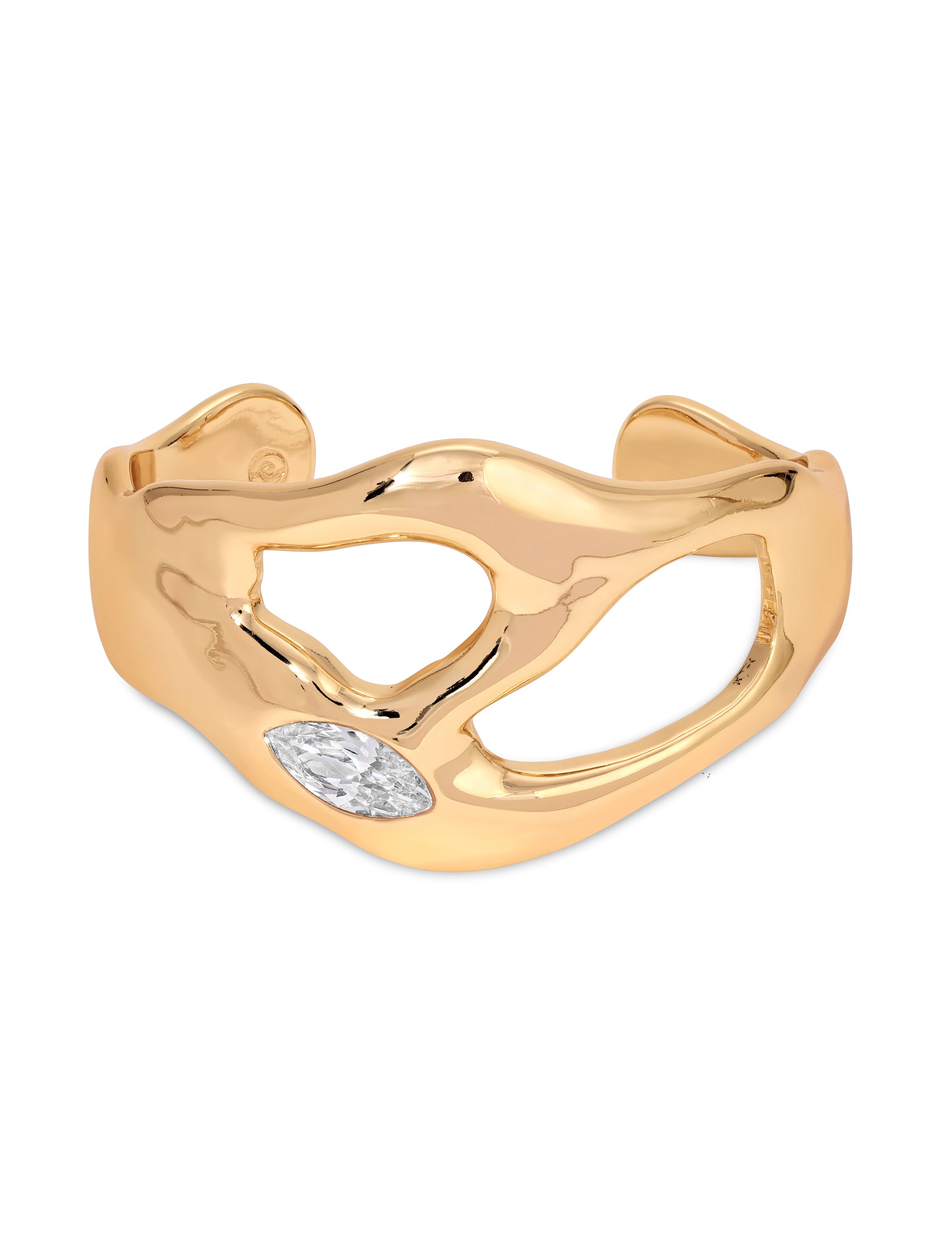 Statement Luxe Cuff Clear Crystal with 18k Gold Plating