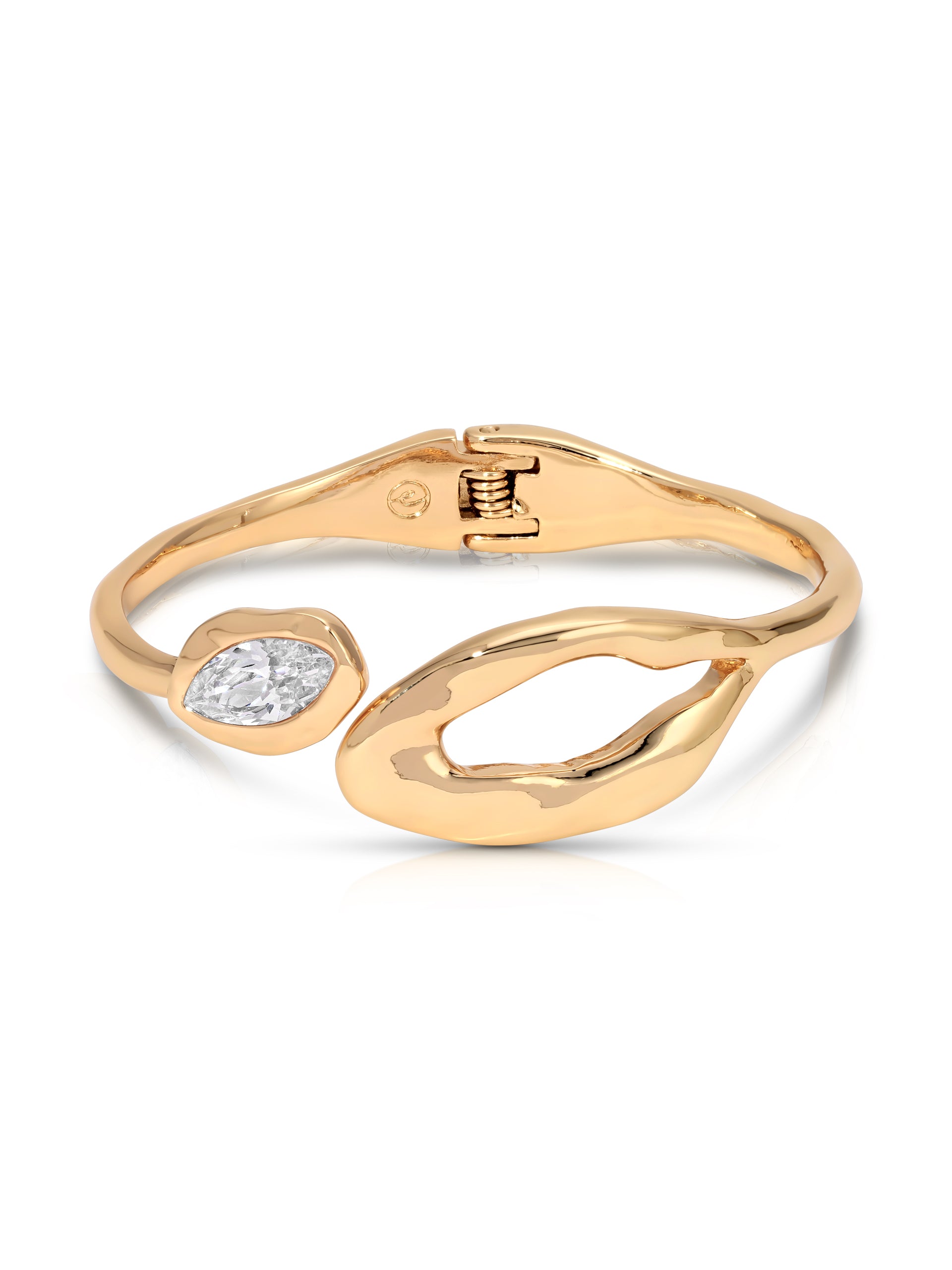 Molten Marquise Cuff Clear Crystal with 18k Gold Plating