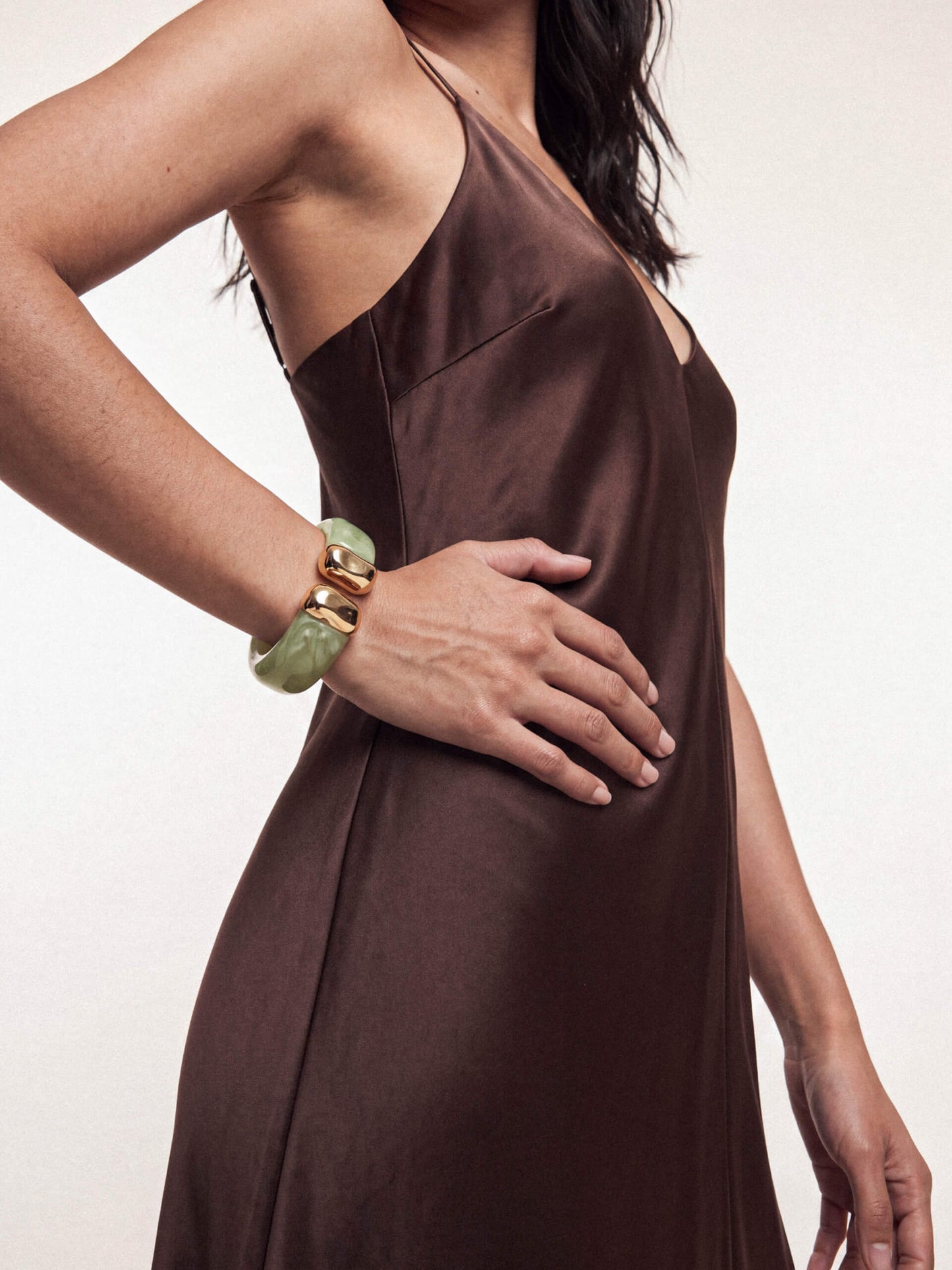 Olive Acrylic with 18k Gold Plating model 3