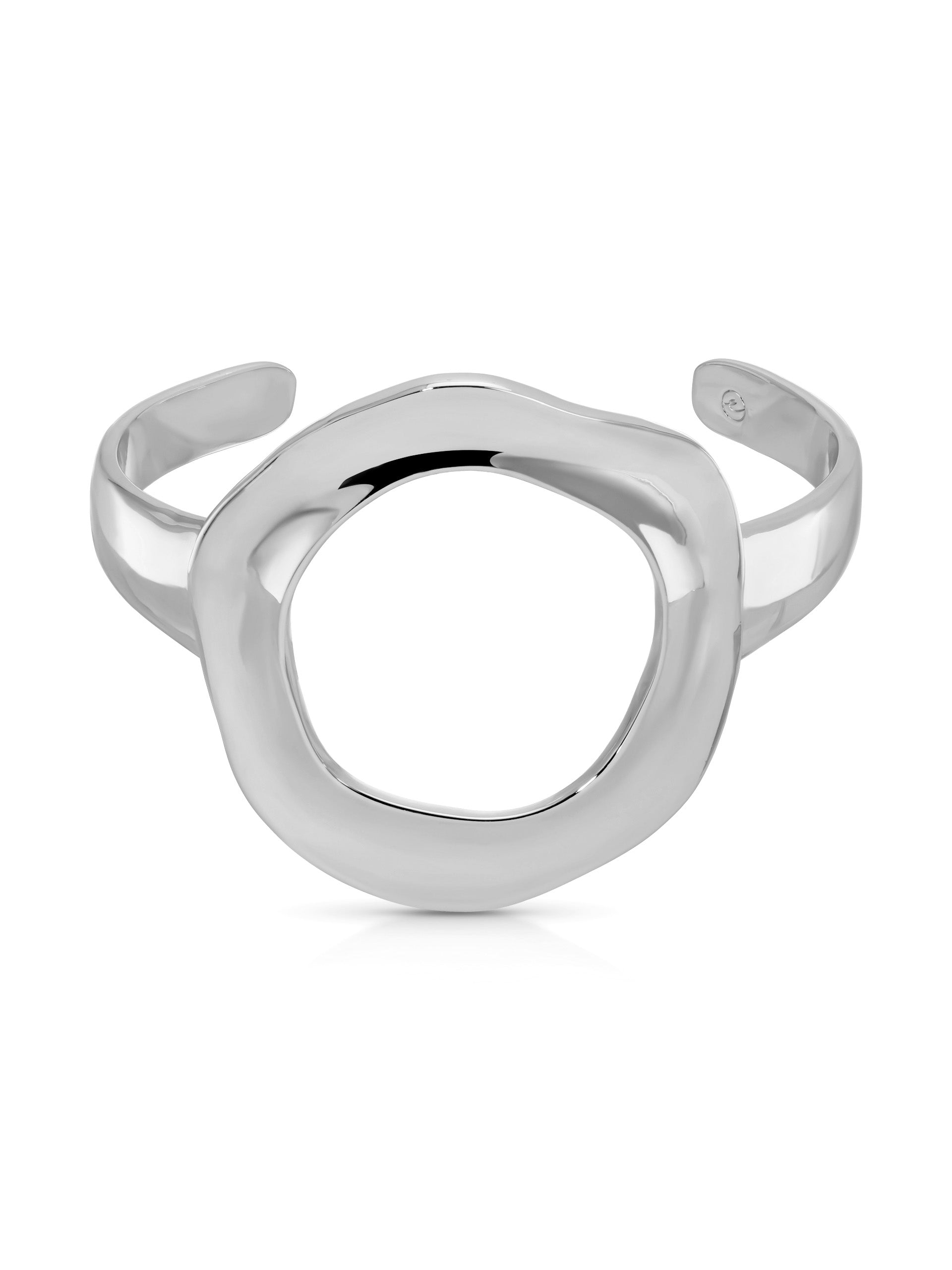 Open Circle Cuff Silver Plated