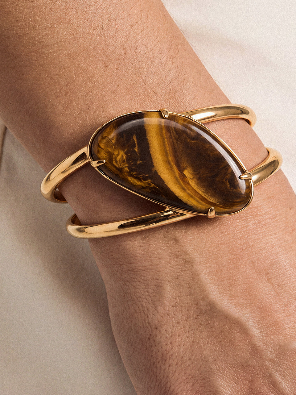 Desert Tide Statement Set in Tiger's Eye