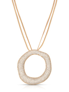Open Circle Pavè Necklace
