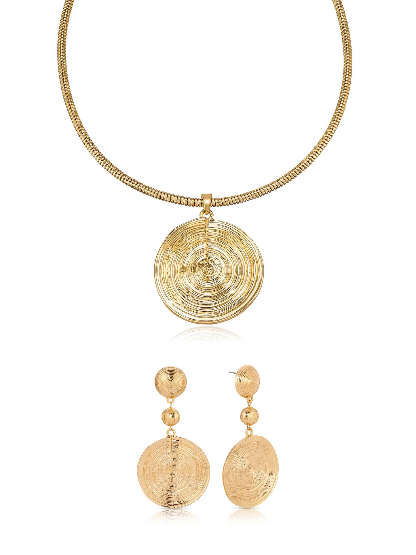 Swirl Pendant Choker & Dangle Earrings Set